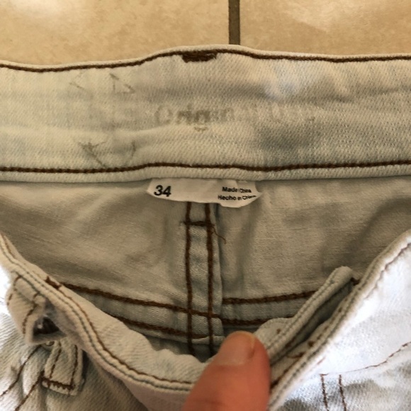 Original use highly distressed light washed jeans, size 34 - Picture 7 of 12